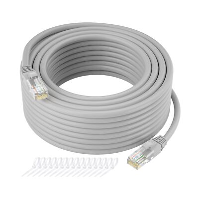 Cat5e Ethernet Cable 25 FT, Long Cat 5e Internet Cable, Grey Snagless Patch C...