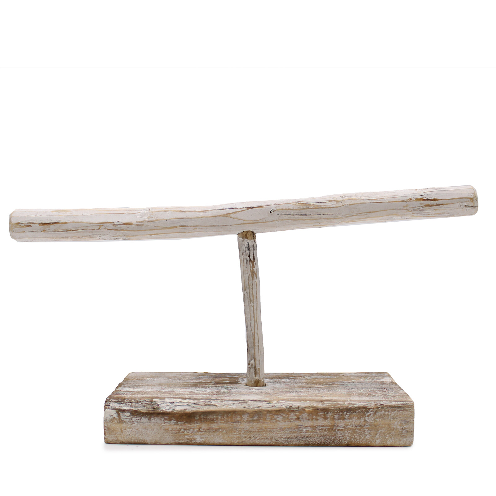 Jewellery Display Single Branch T Bar Jewelry Stand Wooden Whitewash