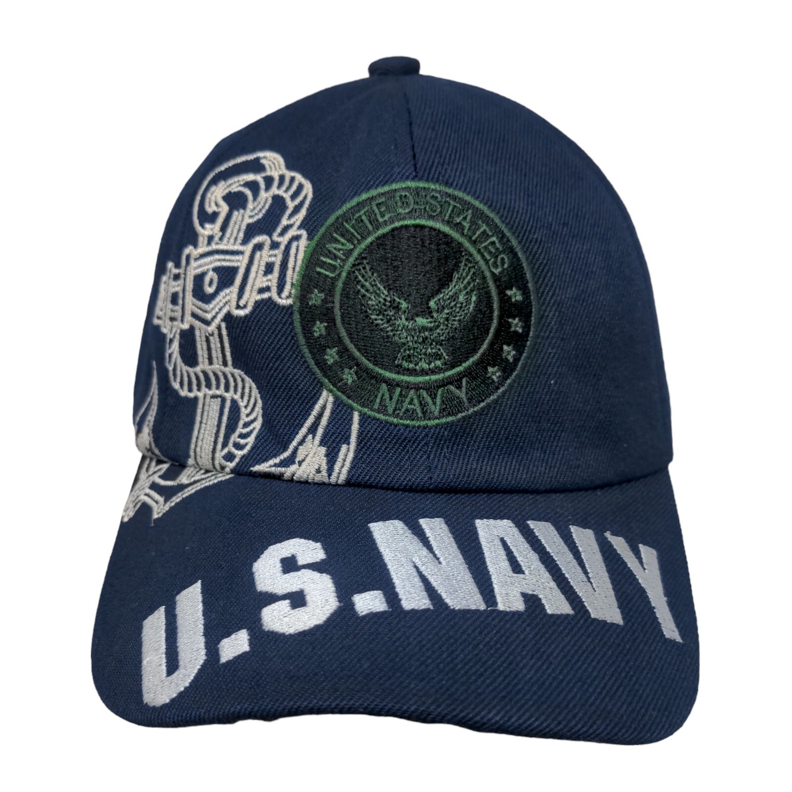 帽子 ER LOGO CAP / NAVY United States Navy Snapback Hat Blue One Size Adjustable