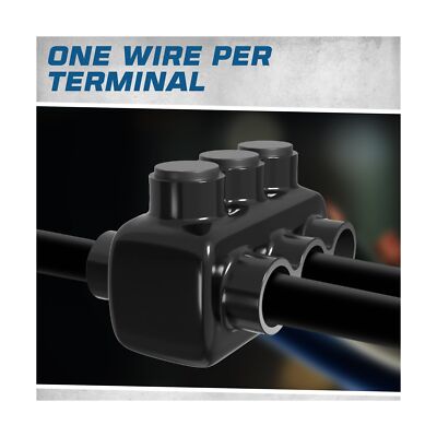 OHLECTRIC 10 Pack - Dual Side Entry - 3 Port - 3/0-6 AWG - Black Insulated Co...