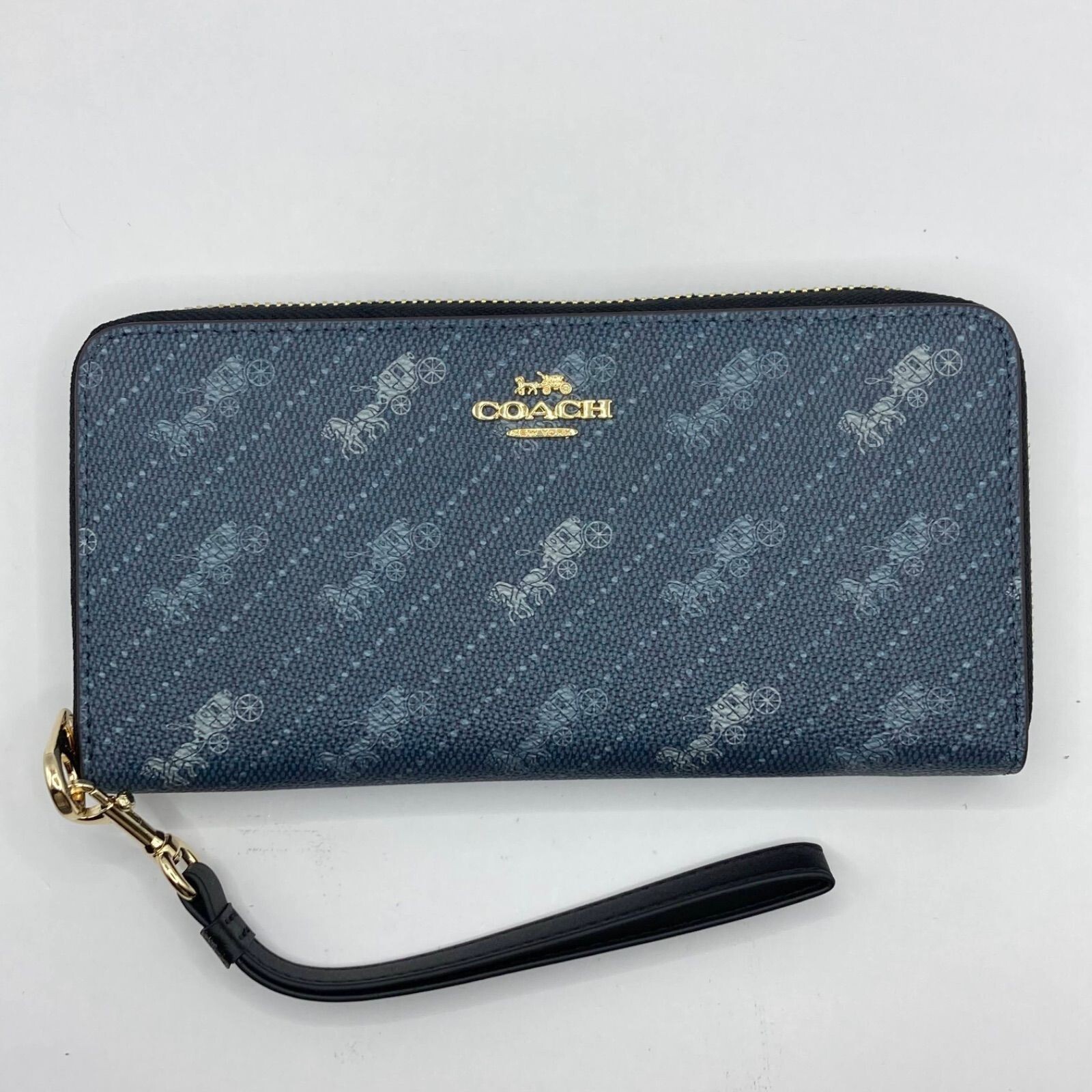 小物 COACH Signature Wallet Japan Exclusive Coach] Coach Signature canvas x leather black unisex long