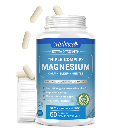 Triple Magnesium Complex 2000mg 60PCS Capsules for Calm+Sleep+Gentle in Stock