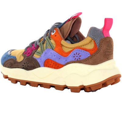 Pre-owned Flower Mountain A24us Women Low Sneakers 0012017818.01.2c99 Yamano 3 Uni In Blue / Yellow