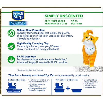 Fresh Step Clumping Cat Litter, Advanced, Simply Unscented, Extra Large, 37 P...