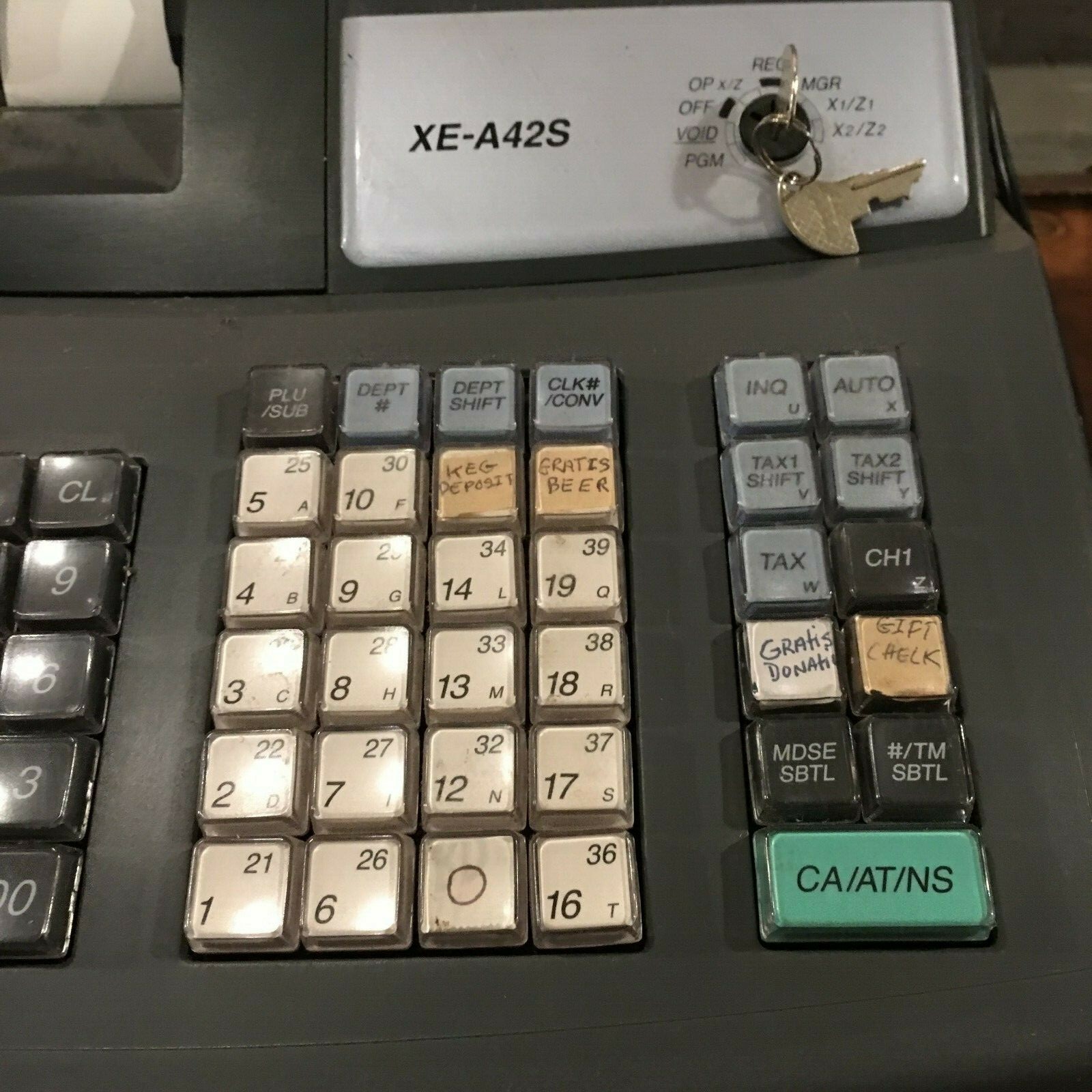 Sharp XE A42S Electronic Cash Register, Key & Thermal paper Included