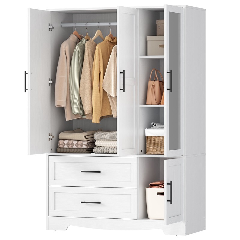 Armoire Wardrobe Closet with 2 Drawers Wardrobe Cabinet 47.2”L x
