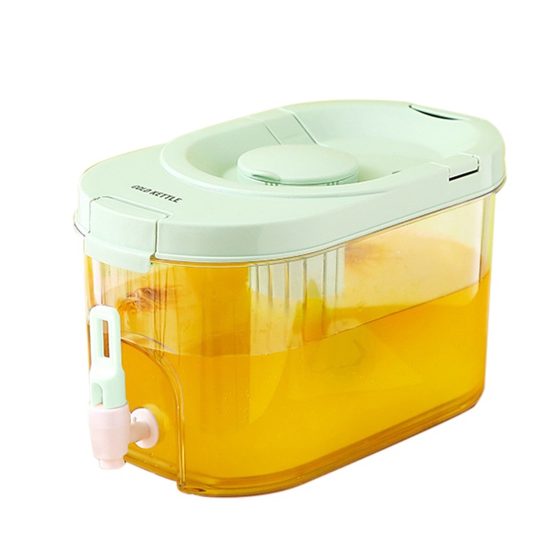 4 Litre Square Drink Dispenser Lemonade Dispenser With Tap & Lid Cold Container
