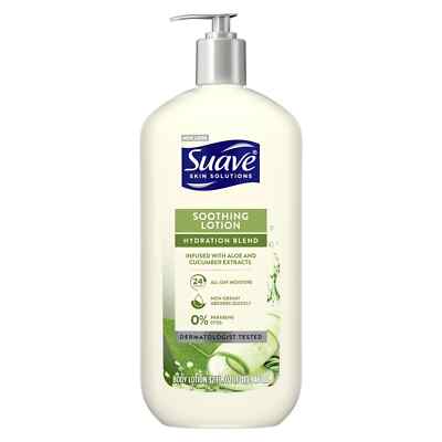 Suave Skin Solutions Body Lotion Soothing Moisturizer with Aloe Skincare 18 oz