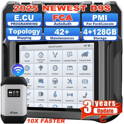 XTOOL D9 S Automotive Topology Diagnostic Scanner Bidrectional E.CU Coding Tool