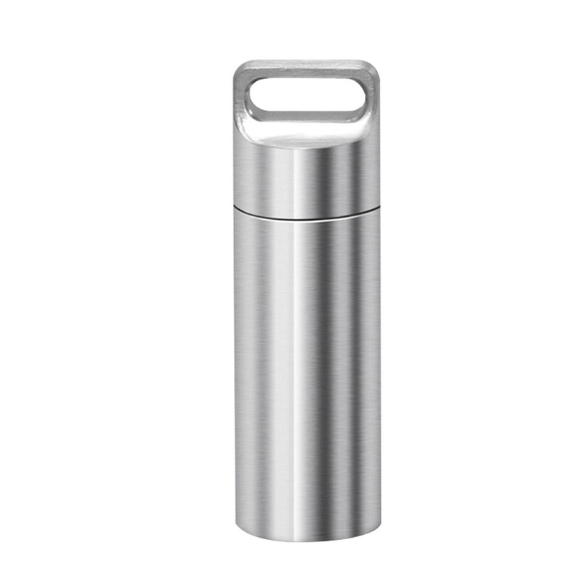 Pill Box Metal Medicine Bottle Drug Holder Pill Container Case Keychain Gifts