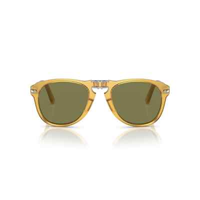 Pre-owned Persol Steve Mcqueen Po 0714sm 204/p1 54 Opal Yellow Green Polarized Sunglasses