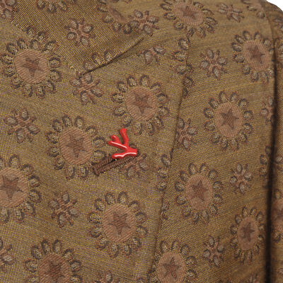 Pre-owned Isaia Men's Wool Blend Jacquard Sports Coat/blazer Drop 8 In Multi