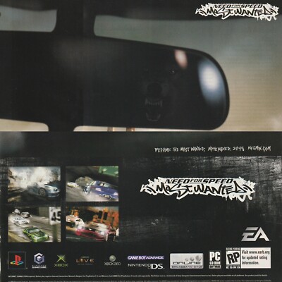 2005 Need For Speed: Most Wanted Orig 3-Pg Print Ad/Poster 60x26cm XBOX GPM205