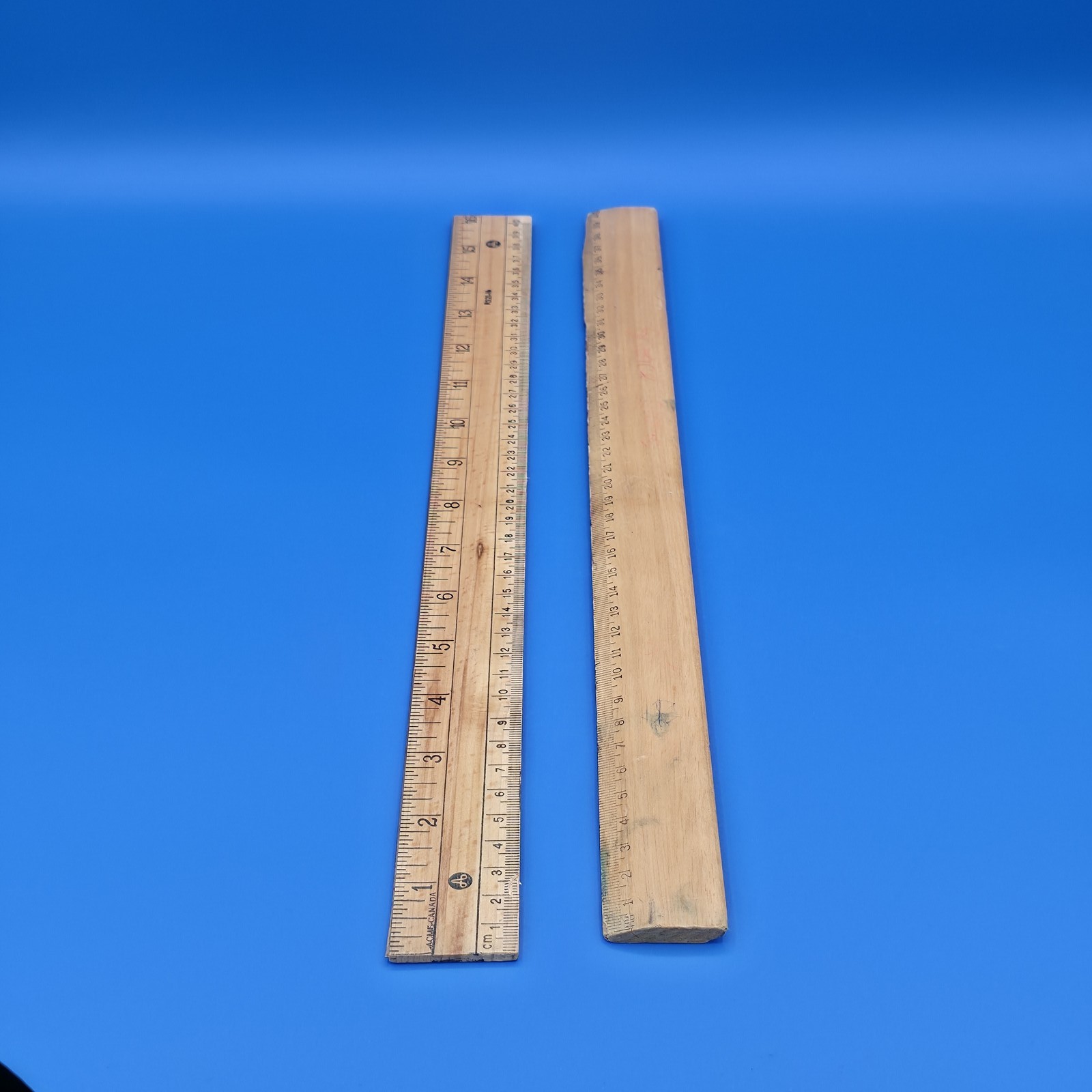 Lot of 2x Vintage Wooden Rulers 14 inches Made in Canada