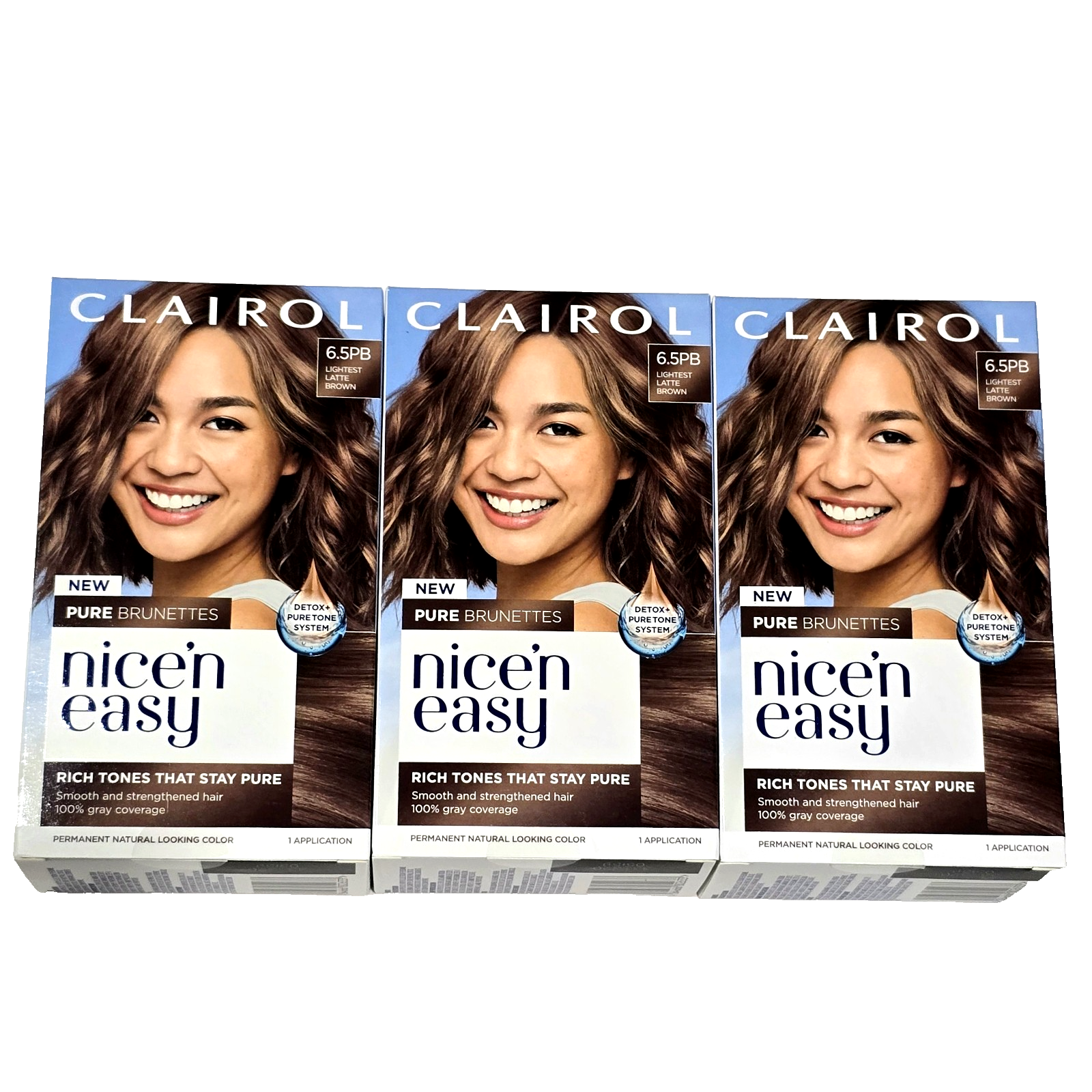 3 Pack Clairol Nice'n Easy 6.5PB Lightest Latte Brown Permanent
