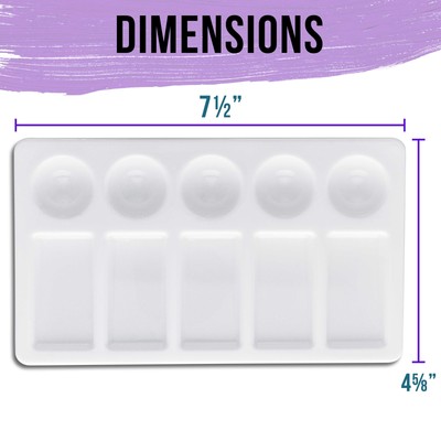 10-Well Plastic Rectangular Artist Painting Palette - Art Paint Mixing Tray, Kid