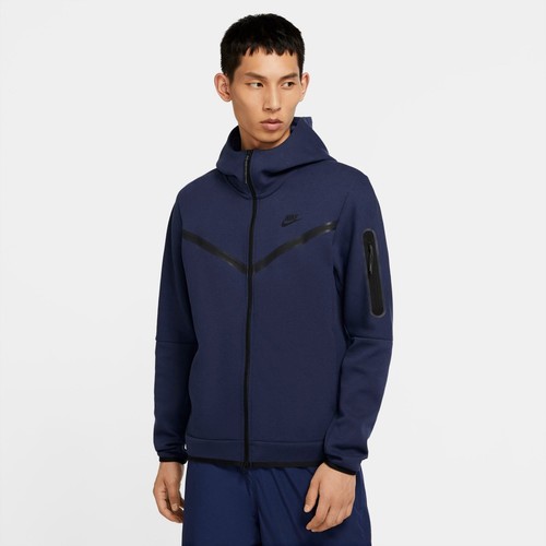 

[CU4489-410] Мужская толстовка с капюшоном Nike Sportswear Tech Fleece с молнией во всю длину, Midnight navy