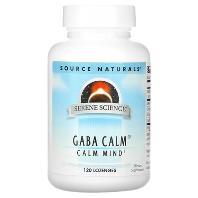 Source Naturals GABA Calm со вкусом мяты перечной 120 леденцов без молочных продуктов, без яиц,