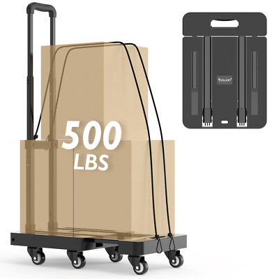 Folding Hand Truck Foldable Portable Collapsible Dolly Cart Extendable Base
