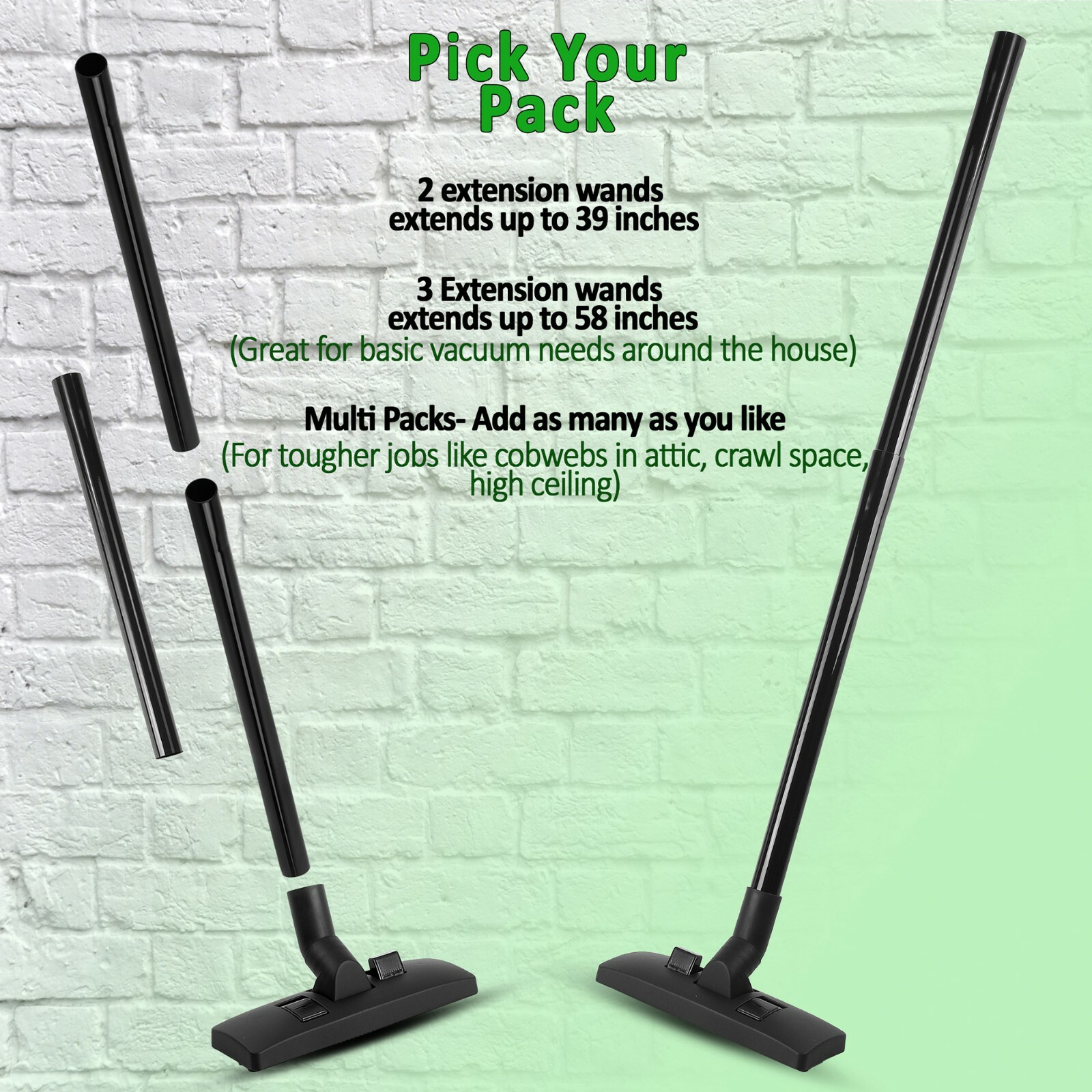 3 Extension Pipe Wands 11/4″ Hose Shop Vac Vacuum Replaces 9061400