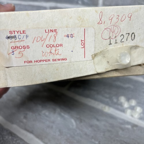 Lot of 12  Ivory Plastic Pearlized Buttons Shank 11mm 1/2" Inch New old Stock