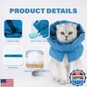 Cat Recovery Collar, Soft Adjustable Cone for Cats and Kittens, Lightweight Waterproof Elizabethan Collar for After-Surgery Care, Prevent Licking and Scratching, Neck Protector for Pets（Lake Blue,S）