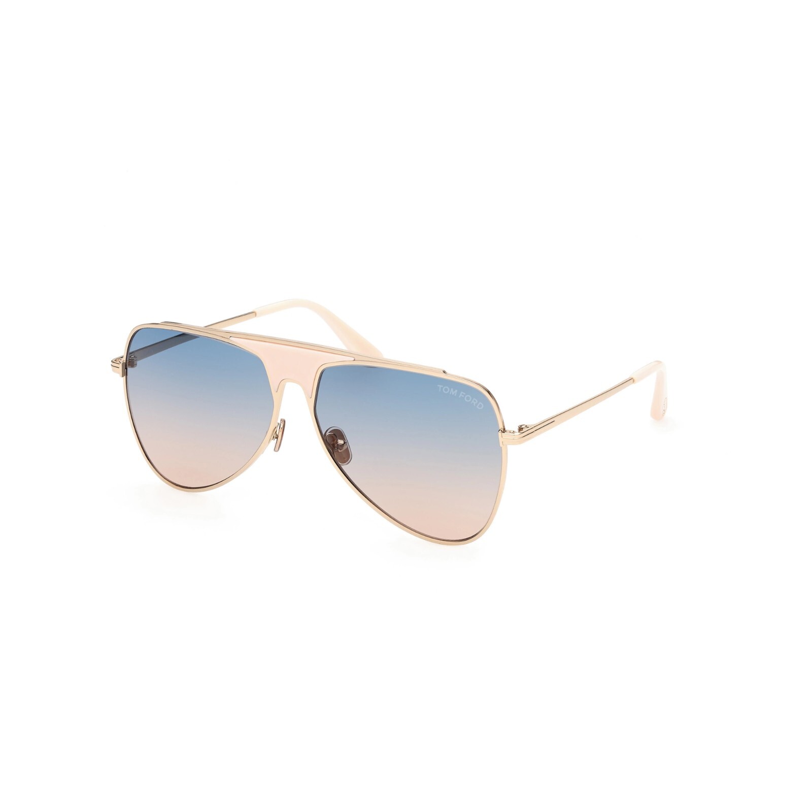 Pre-owned Tom Ford Ethan Ft 0935 28w Shiny Rose Gold Gradient Blue Lens Sunglasses