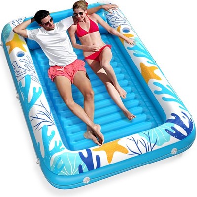 Inflatable Tanning Pool Lounger Float  Jasonwell 4 in 1 Sun Ta...