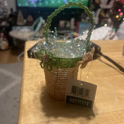 Midwest Of Cannon Falls Easter Basket 5  Tall Pink & Green