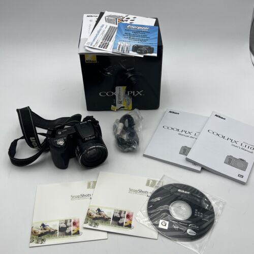 NIKON COOLPIX L110 12.1MP BLACK DIGITAL CAMERA WITH STRAP & MORE IN BOX - EX+ NIKON COOLPIX L110 12.1MP BLACK DIGITAL CAMERA WITH STRAP & MORE IN BOX - EX+