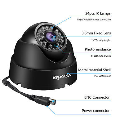 LOT KKMOON 1080P CCTV AHD Dome Camera  Outdoor IR Night Vision Security M2W6