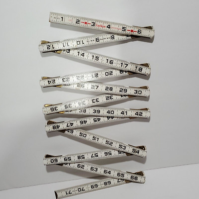 Vintage LUFKIN Universal Folding Extendable Wood Metal Ruler 72  No. 460 USA