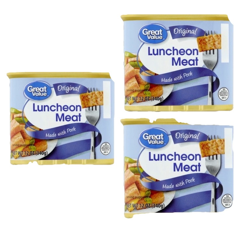 Lot Of 3- Great Value High Protein Luncheon Meat (Made