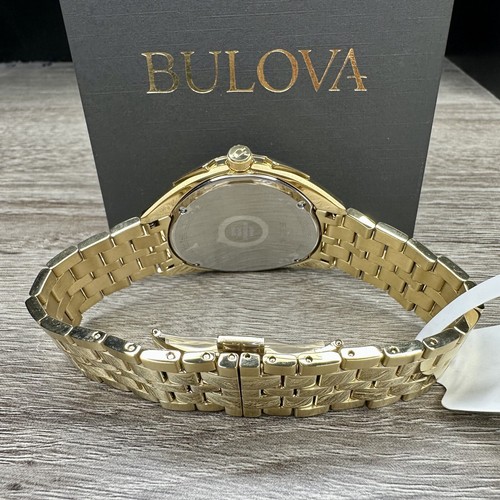 Pre-owned Bulova New✅curved✅  Curv Chronograph Gold Stainless Steel Men's Watch 97a125 $895