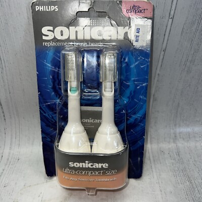 Phillips Sonicare Ultra-Compact Replacement Brush Heads 2 pack NOS Sealed