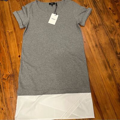 NWT Theory Saydi Heather Gray Classic Tee Dress in Small