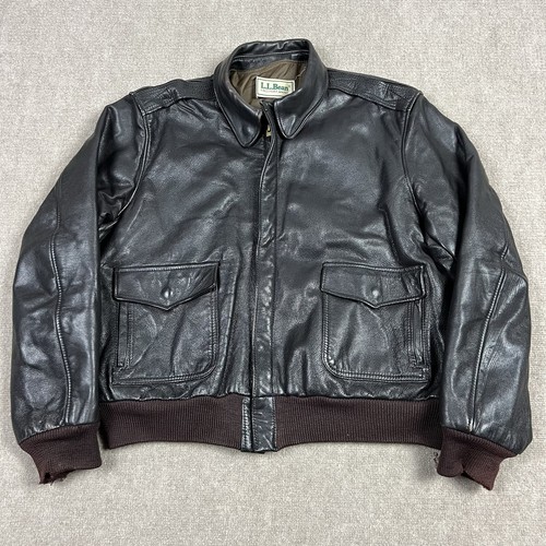 ジャケット・アウター 80s LL Bean Leather Type A-2 Jacket 80s L.L.Bean A-2 TYPE LEATHER JACKET MADE IN US