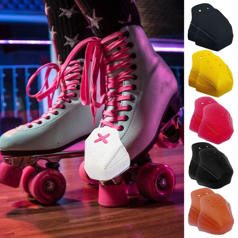 1/2Pcs * Roller Skate Toe Caps Artificial Leather Roller Skate Covers Ice