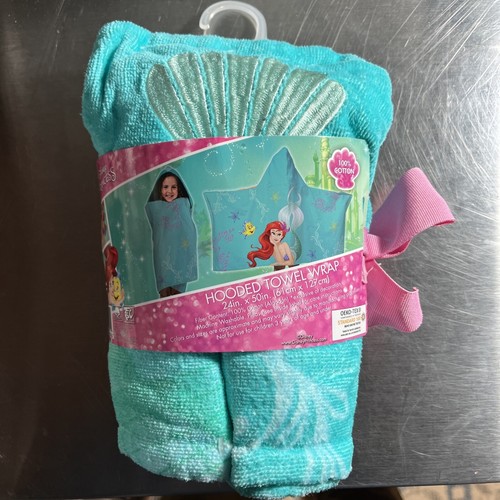 Disney Princess Hooded Towel Wrap 24in x 50in Little Mermaid Ariel New Gift Bath