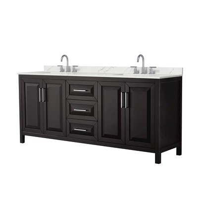 Wyndham Collection WCV252580D-QTZ-US3MXX Daria 80'' - Dark Espresso / Giotto