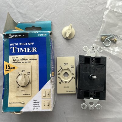 Intermatic Auto Shut-Off Timer 15 Minute Easy Install FD15MC New