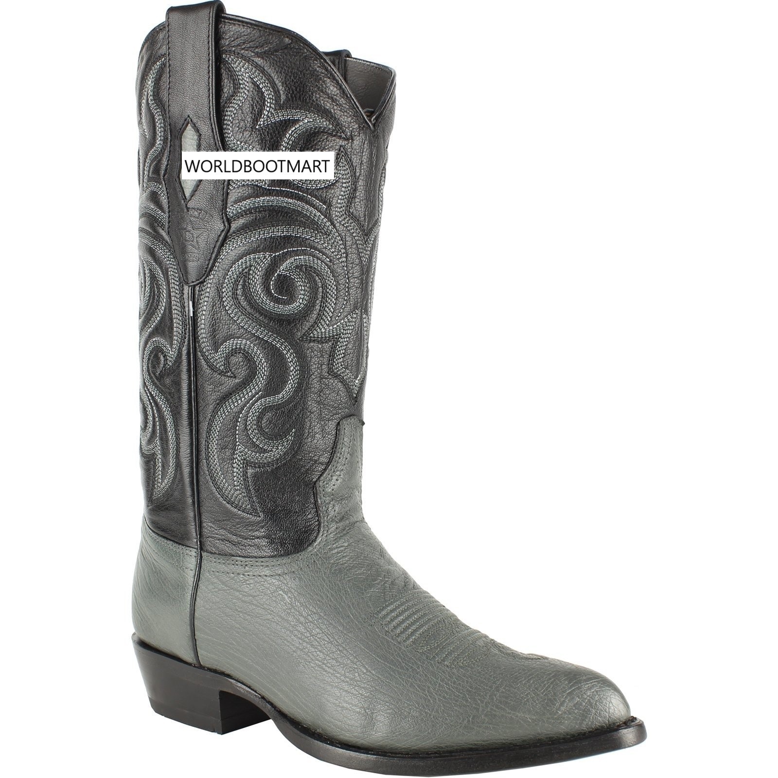 Pre-owned Los Altos Boots Los Altos Gray Genuine Smooth Ostrich Western Cowboy Boot J-toe (ee) 999709