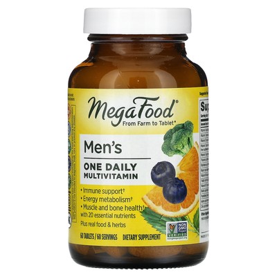 MegaFood Men s One Daily без железа 60 таблеток без молочных продуктов, без глютена,