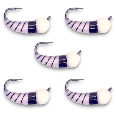 Kenders WHITE BLACK TUNGSTEN AKUA JIG SKUD (5 PACK) Panfish Jigs