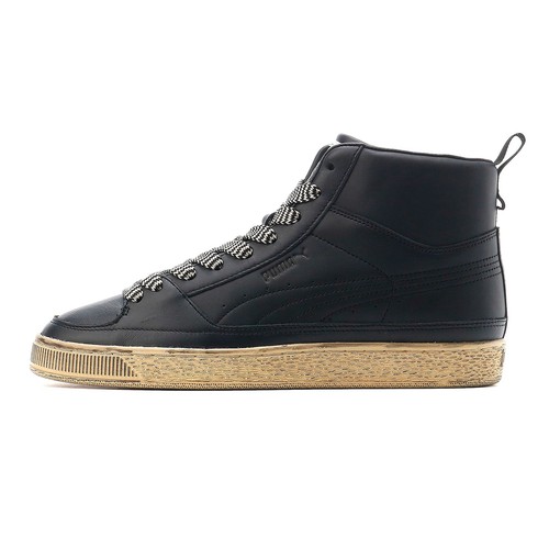 [382156-01] Мужские PUMA SUEDE MID RHUIGI DISTRESSED BLACK