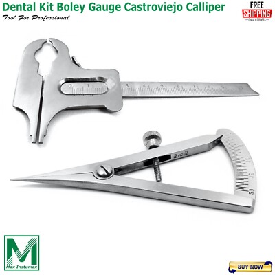 Dental Kit Boley Gauge Diamond Lab Vernier Castroviejo Caliper Crown Measuring