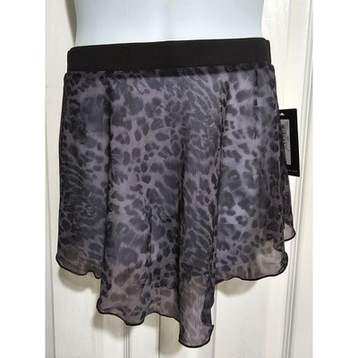 Bloch Girls Chanelle Animal Print Mesh Pull On Skirt Dance Ballet Costume Tutu