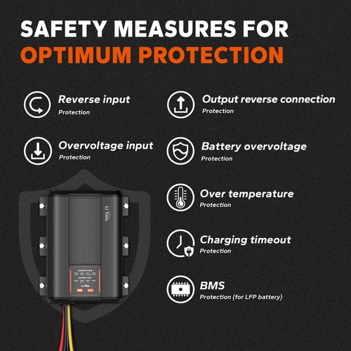 LiTime 12V 40A DC to DC Charger for 12V Lithium, Gel, AGM and Calcium Batteries