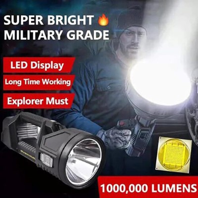 US New 1000000 Lumens Waterproof Spot Lights Handheld Large Searchlight 2024