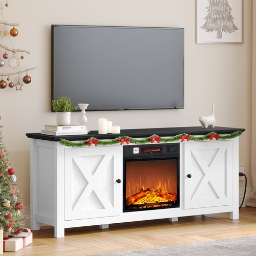 With 1400w 18" Electric Fireplace For Tvs Up To 65 Inch